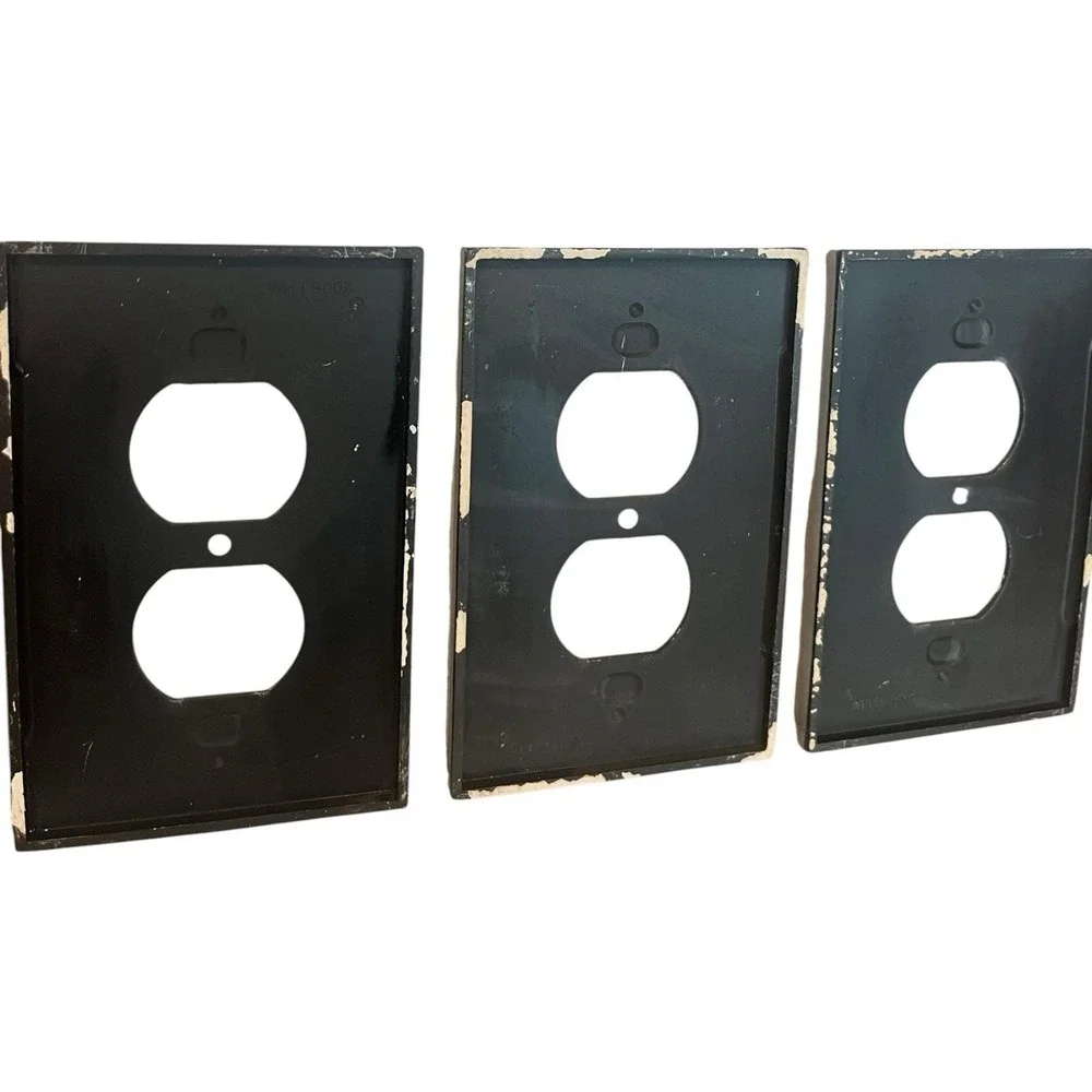 Lot of 5 2005 LHMC Liberty Hardware Metal Electrical Outlet Plate Cover